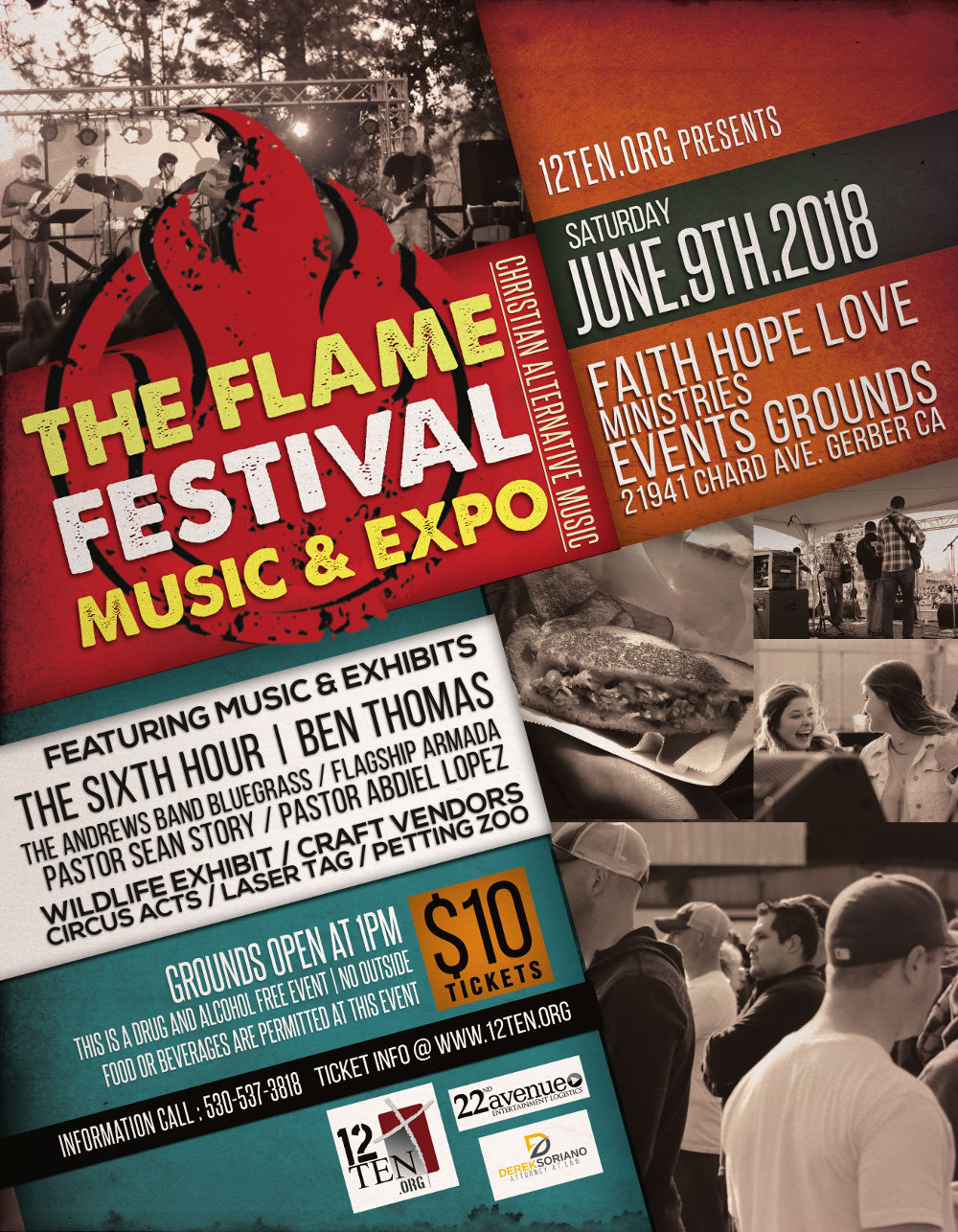 The Flame 12ten.org Gerber Live Music and Expo June 9th 2018